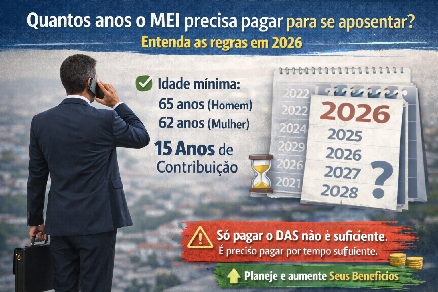 Tempo de contribuição para aposentadoria do MEI