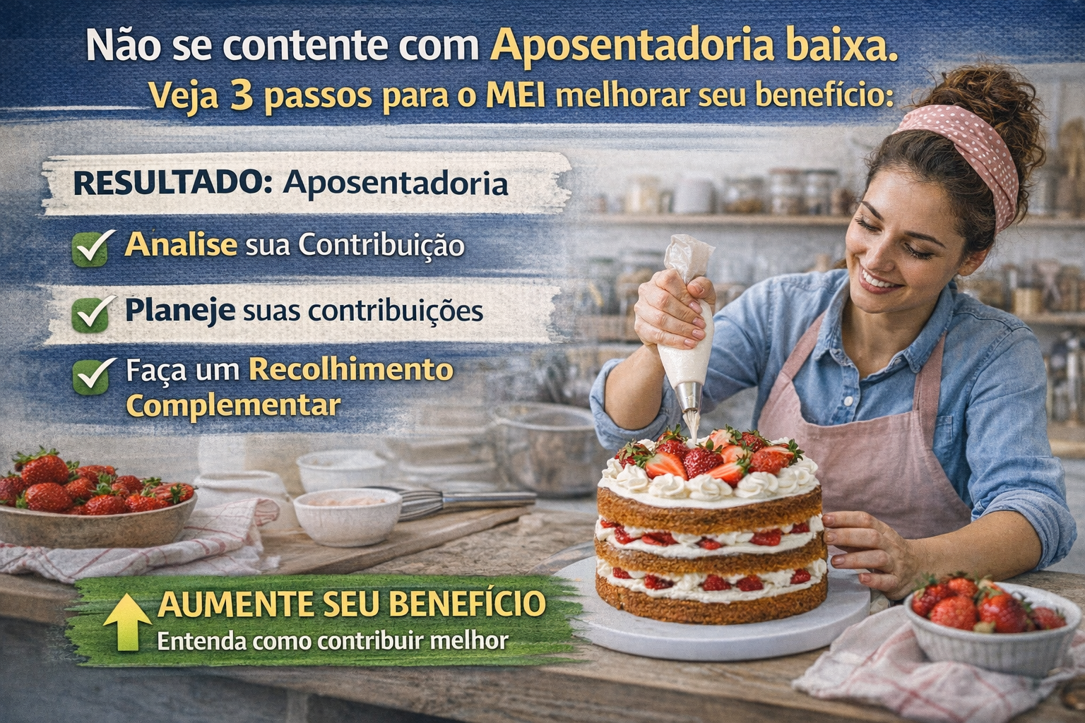 Empreendedora planejando o futuro e melhorando o benefício do INSS